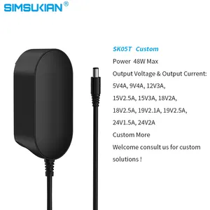 Simsukian Ac dc 어댑터 100-240v dc 3V 3.3V 3.6V 5V 5.2V 5.3V 5.7V 5.8V 5.9V 6V 6.5V 2A 전원 어댑터