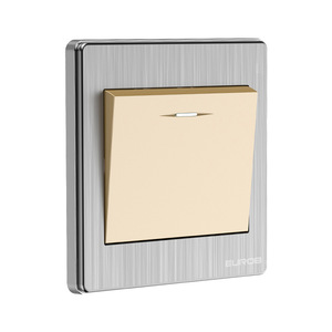 Eurob E9 Stainless Steel Bright Gold 86 Type Wall Switch Socket 5 Hole 10A 220V Durable Household Use - Product Image 5