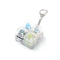 Porte-clés clavier anime transparent avec interrupteur mécanique, jouet anti-stress, décompression, cadeau RGB mignon