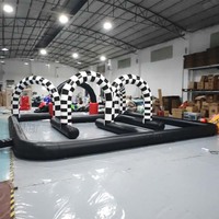 Piste de voiture tamponneuse de couleur personnalisée bâche en PVC piste de course gonflable voiture tamponneuse gonflable site pour les ventes