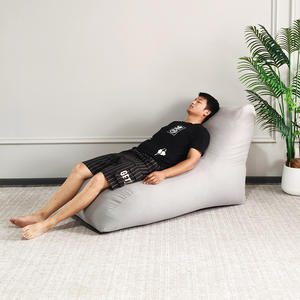 โซฟาบีนแบ็กแบบพับได้ สีเทาอ่อน เก้าอี้เอนนอนสำหรับผู้ใหญ่ นั่งสบาย เหมาะสำหรับพักผ่อนที่บ้าน - Product Image 1