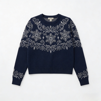 Vêtements en tricot élégants et festifs pour femmes, motif neige classique, tenue de vacances, commande en gros, fabricant de vêtements