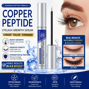 Suero de Crecimiento de Pestañas con Péptidos de Cobre GHK-Cu de Marca Privada para Pestañas Más Largas y Voluminosas y Crecimiento de Cejas, Potenciador de Pestañas con Péptidos OEM ODM - Product Image 1
