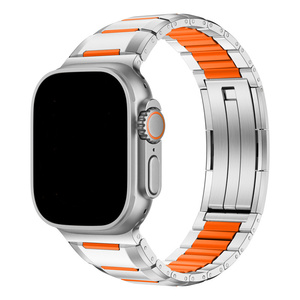 <span class=keywords><strong>Bracelet</strong></span> de montre en alliage d'aluminium et de titane de haute qualité pour <span class=keywords><strong>Apple</strong></span> <span class=keywords><strong>Watch</strong></span> 49 46 42 40 mm <span class=keywords><strong>Ultra</strong></span>, <span class=keywords><strong>bracelet</strong></span> réglable en caoutchouc inoxydable avec incrustation 5G - Product Image 5