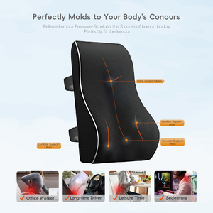 YUE RISE Ensemble d'oreillers ergonomiques en mousse à mémoire <span class=keywords><strong>de</strong></span> forme pour la tête, le cou et le bas du dos, pour les longs trajets en voiture, avec soutien amélioré - Product Image 2