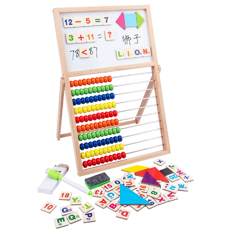 Wooden Educational Toys Math Abacus Pendant Materials Stacks Of Circles Stacking Ring Stem Learning Toy Baby 2022 Toys