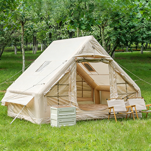 Tente de glamping familiale d'extérieur imperméable et gonflable avec structure à une chambre, poteaux en fibre de verre et tissu Oxford pour campeurs - Product Image 1