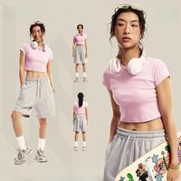 Custom Logo Crop Top T-Shirt Dames Katoen Leverancier Slim Getailleerd Kleding Oversized Grafische Steen Gewassen T-Shirts Groothandel