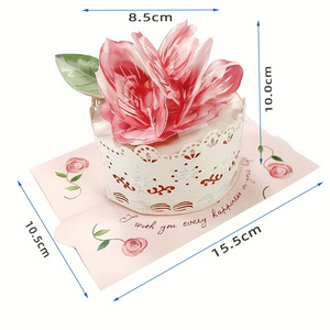 2025 nouvelles cartes de voeux de gâteau sucré 3D Pop up cartes de voeux d'<span class=keywords><strong>anniversaire</strong></span> avec enveloppes pour enfants femmes amis - Product Image 4