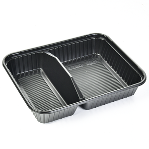 Bán buôn Đen xách tay cấp thực phẩm PP nhựa Hộp Ăn Trưa BPA free Bento <span class=keywords><strong>Box</strong></span> 2-ngăn hình chữ nhật <span class=keywords><strong>container</strong></span> thực phẩm - Product Image 5
