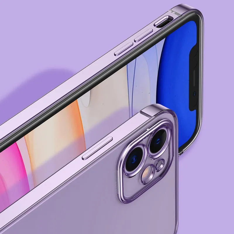 Iphone12 Pro Max Mimi電気メッキフレーム携帯電話ケースに適しています超薄型転倒防止スリーインワン保護カバー