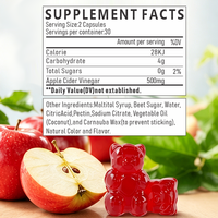 Gummies au vinaigre de cidre de pomme OEM Source Factory, utilisées pour soutenir le métabolisme, la gestion du poids et la détoxification du corps.
