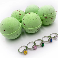 Nouvelles Bombes de Bain Effervescentes Bio Tendance pour Spa, Riches en Bulles Naturelles, Pétale de Fleur avec Anneaux Surprise, Économiques et Élégantes