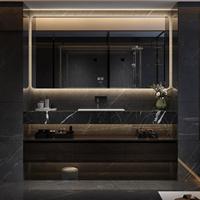 Meuble-lavabo de salle de bain intégré en céramique sans joint Hotel Wind Rock avec vasque intégrée et toilettes