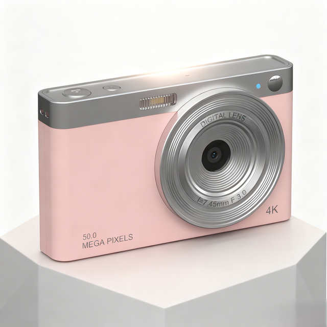 Vintage CMOS 4K HD Video Camera with 16x Digital Zoom SD Card Retro Design for Kids and Long Lasting Batteries