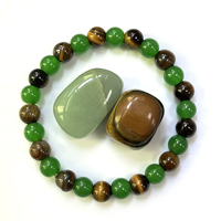 Bracelet de prospérité et de richesse en Aventurine verte et Œil de tigre, attirant la prospérité et le succès