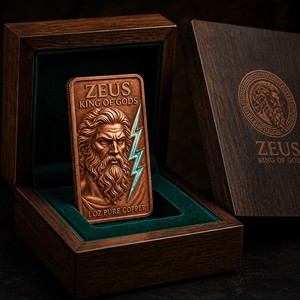 Pièce de collection commémorative Zeus Roi des Dieux en relief 3D personnalisé, 1 oz .999 Cuivre Fin, pièce de défi antique pour cadeau de luxe - Product Image 5