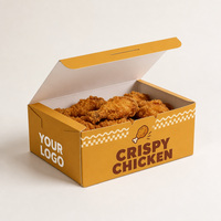 Boîte en carton blanc de qualité alimentaire, pliable, imprimée en couleur, pour l'emballage de poulet frit et de restauration rapide