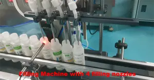 Máquina linear automática de enchimento de líquidos com spray de boca de azeite, máquina de enchimento de bomba magnética de fluido de baixa viscosidade