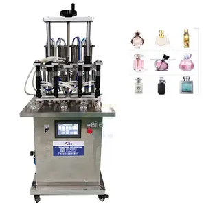 Fabrika doğrudan parfüm kantitatif dolum makinesi kontrol dolum hacmi 4 kafaları dolum ekipmanları düğme sürüm