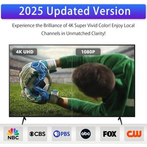 Antenne <span class=keywords><strong>TV</strong></span> numérique HD intelligente d'intérieur 2025 avec base magnétique puissante, réception à 360°, gain élevé, 180 chaînes, longueur de câble 3M - Product Image 6
