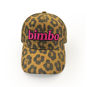 Kunden spezifische gelbe Lepord Mode vier Jahreszeiten Vintage gemeinsame kleine breite Krempe im Freien Snapcap 3D-Stickerei 6-Panel-Baseballkappe - Product Image 2