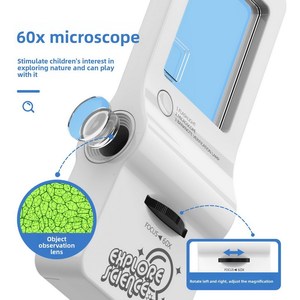 Microscope miniature multifonctionnel portable pour enfants, loupe, lumière UV, détecteur de pièces de monnaie anciennes, jouet 4 en 1 - Product Image 5