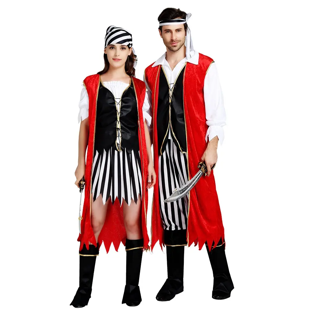 Factory Sale Female Pirates Captain Costume Halloween Role Playing Cosplay Suit Adult Men Pirate Costumes