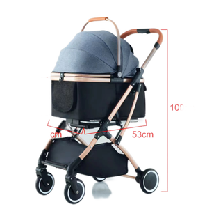 Poussette pour animaux de compagnie poussette pour chien chat avec panier de rangement pliable léger chariot de transport de chien poussette de Jogging - Product Image 5