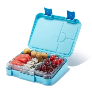 Aohea Plastic Tritan School Children Take Away Food Lunch Box 4 Compartments Leak Proof Lunch Box For Kids