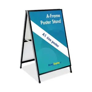 Custom Outdoor Portable Metal Double Side A Frame Sidewalk Sign Poster Stand