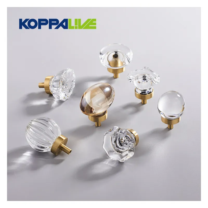 Koppalive Bắc Âu Sang Trọng Rắn Brass Tủ Kéo Tủ Quần Áo Rượu Sâm Banh Pha Lê Phòng Tắm Cửa Kính Xử Lý Ngăn Kéo Xử Lý Núm