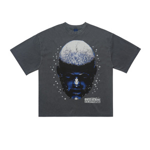 Haute qualité Hell Cotton Star T-Shirt hommes Hellish Street Wear lavage acide eau surdimensionné 100% coton étiqueté vêtements en vente - Product Image 1