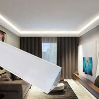 Nouvelles Arrivées Système de Rail LED en Aluminium pour Plafond d'Angle Supérieur Éclairage Principal Blanc Noir Profilé LED de Plafond