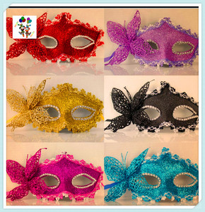 Giá rẻ Masquerade bóng Dance Venetian Đảng Mặt nạ nhựa với hoa HPC-2653 - Product Image 3