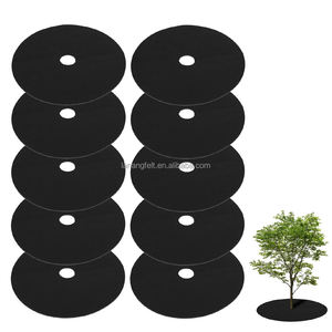 Anneau de paillis pour arbres non tissé, protecteur de racines d'arbres biodégradable, tapis réutilisable pour barrière contre les mauvaises herbes des arbres, <span class=keywords><strong>feutre</strong></span> non tissé - Product Image 3