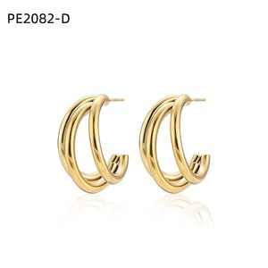 Pendientes de aro Amy Amy Fashion, joyería geométrica plateada para mujer, joyería de fiesta PE2082 - Product Image 2