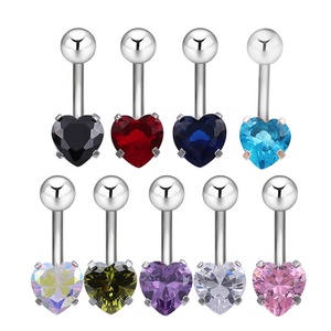 <span class=keywords><strong>Piercing</strong></span> de <span class=keywords><strong>nombril</strong></span> en zircon cubique de mode, brillant, couleur brillante, forme de cœur, anneaux de <span class=keywords><strong>nombril</strong></span> pour femmes, bijoux de <span class=keywords><strong>piercing</strong></span> - Product Image 2