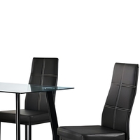 Ensemble de table et chaises de salle à manger rectangulaire moderne, table en verre, structure en fer, meubles de salle à manger blancs
