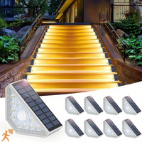 Lampe d'extérieur solaire triangulaire à détecteur de mouvement, best-seller transfrontalier, pour escaliers, villas, jardins, couloirs et piscines