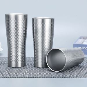 Japanese Style Hammered Insulated Cup 304 Stainless Steel <b>Double</b> <b>Wall</b> Vacuum Mug 350ml Portable Coffee Beer Tumbler - Product Image 1