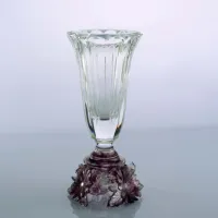 디자인 럭셔리 아라비아 꽃병 보라색 투명 크리스탈 유리 꽃병 홈 아트 장식