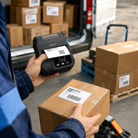 Imprimante d'étiquettes mobile 3 pouces Bluetooth avec capteur de marque noire, écran OLED 203 dpi, livraison express, logistique d'entrepôt, en stock