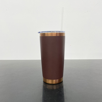 Gobelets isothermes pour voiture de 20 oz, nouvelle couleur orange rose marron chocolat, revêtement en poudre, fond plaqué cuivre, avec couvercle coulissant magnétique