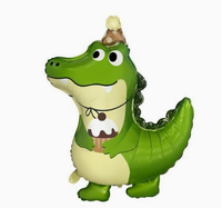Ballons en aluminium en forme de tête d'animal (chien, poulet, cochon, crocodile) mignons de dessin animé, pour décoration de fête d'anniversaire d'enfant, Thanksgiving, baby shower