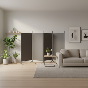 Paravent 5 panneaux 170,5 x 70,9 cm en tissu pliable opaque au design minimaliste - Product Image 2