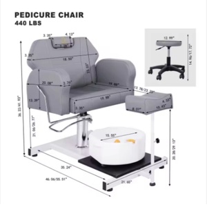 Sillón de Pedicura de Diseño de Lujo Personalizado para Salón de Belleza, Silla de Masaje de Pies con Pediluvio con Hidromasaje - Product Image 5