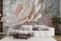 Papier peint moderne 3D à grandes fleurs, murale photo personnalisée, motif floral pivoine, revêtement mural pour chambre à coucher, fond de mur, décoration intérieure