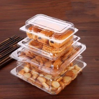 Contenants alimentaires jetables transparents pour pâtisserie, gâteaux, boîtes d'emballage en plastique à clapet pour desserts, bonbons, biscuits
