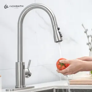 Grifo automático inteligente con Sensor táctil, mezclador de agua Flexible extraíble, para fregadero de cocina, ahorro de agua